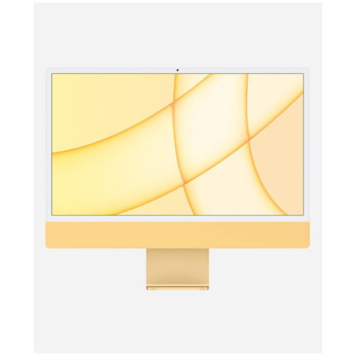 iMac 24″ (2021) Neuf dans sa boîte, 4,5K True Tone Retina, Apple M1, SSD 256 Go, 8 Go de RAM, Mac OS Ventura, Jaune (Ouvert)